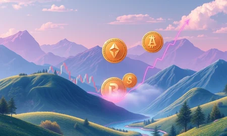 Digital representation of a resilient crypto market during a Crypto Market Correction, highlighting undervalued assets like Arbitrum, NEAR, and Hedera.