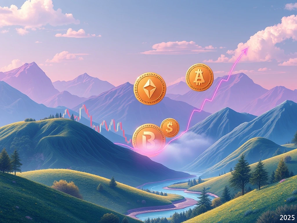 Digital representation of a resilient crypto market during a Crypto Market Correction, highlighting undervalued assets like Arbitrum, NEAR, and Hedera.