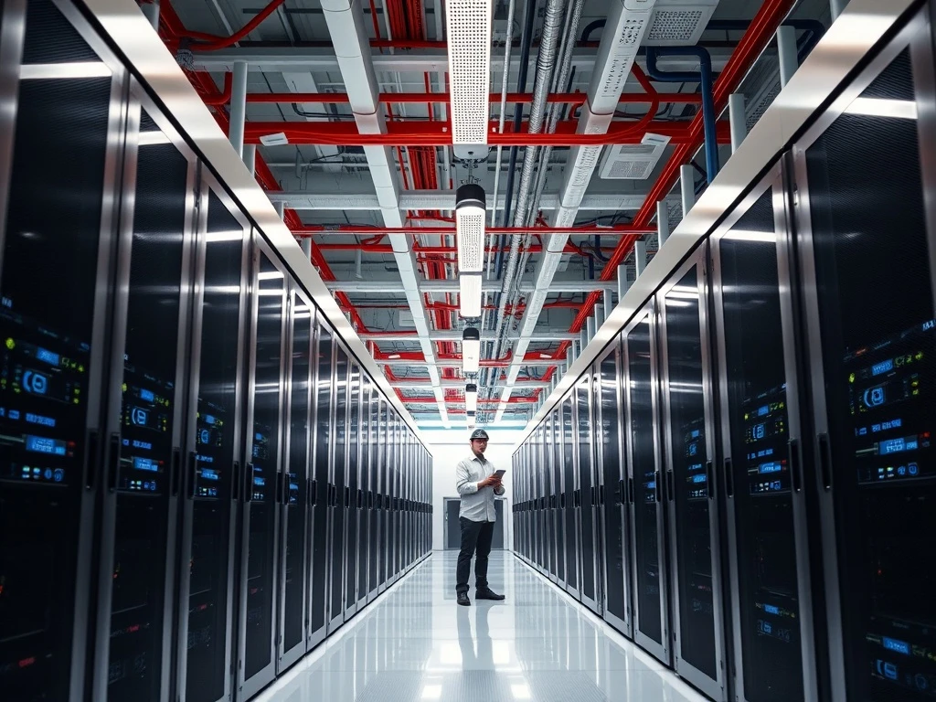 Modern crypto mining infrastructure partnership between Digital Shovel and IREN showing sustainable data center operations