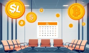 Cryptocurrency waiting room showing top altcoins preparing for 2026 market breakout