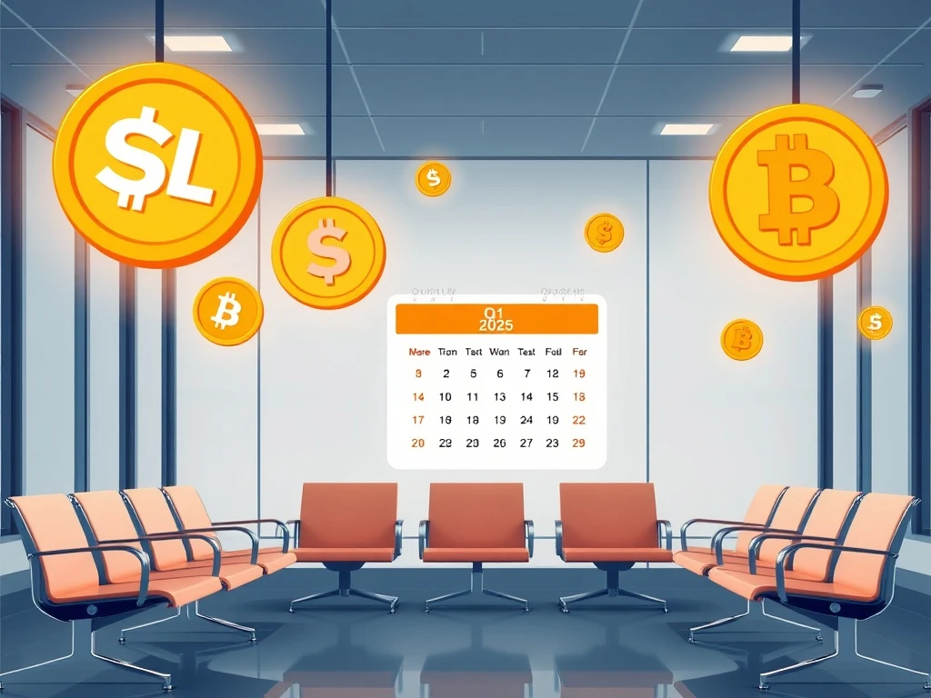 Cryptocurrency waiting room showing top altcoins preparing for 2026 market breakout