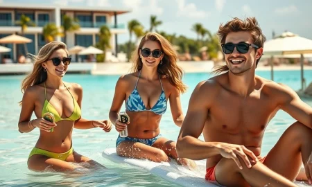 Cryptocurrency investors enjoying luxury summer experiences and premium vacations during market volatility