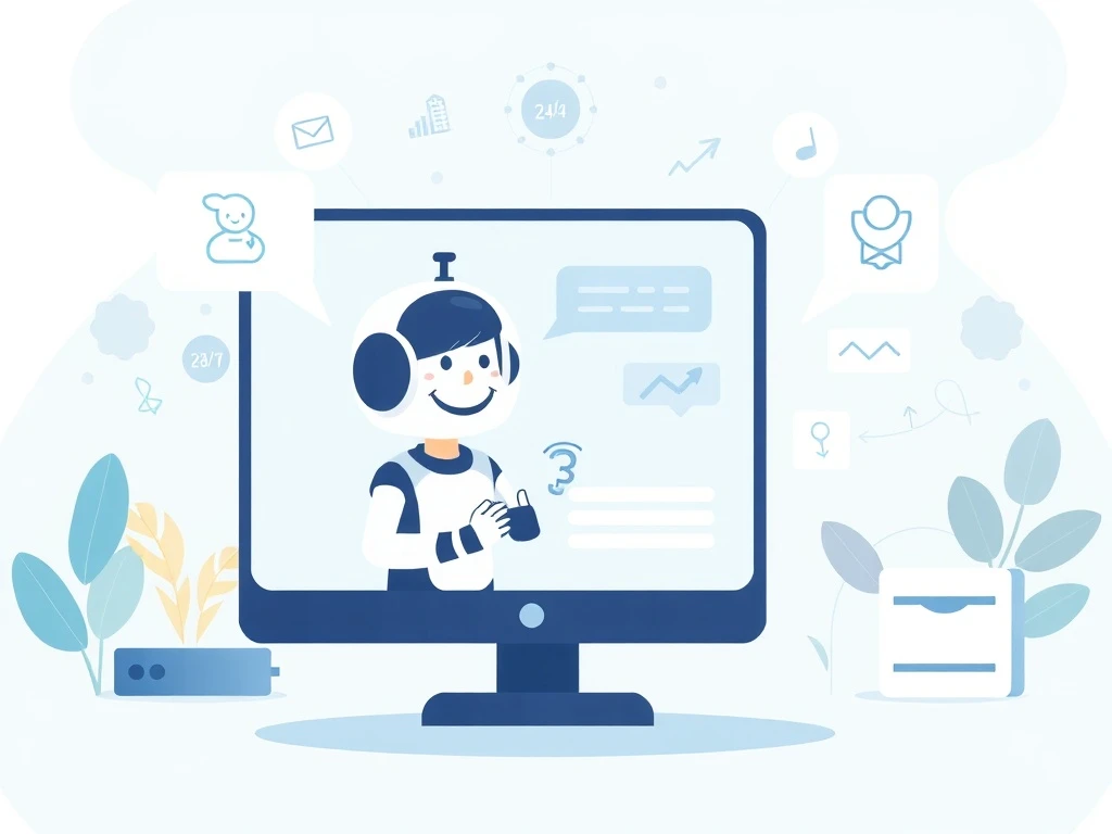 An AI chatbot icon seamlessly assisting a customer, symbolizing the efficiency and enhanced support provided by customer service chatbots.