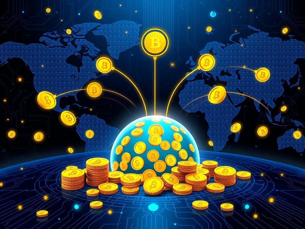 DALFi system automatically distributing cryptocurrency rewards to global investors through smart transactions