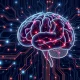 Data capture services feeding into large language model development with neural network visualization