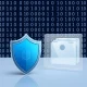 Data protection vs data privacy concept showing security shield and transparency window for information management
