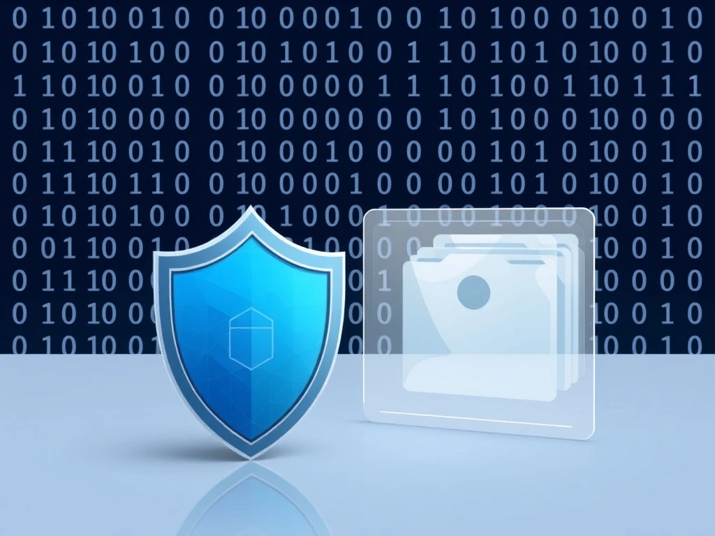 Data protection vs data privacy concept showing security shield and transparency window for information management