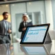 A close-up of a tablet screen displaying the user interface of the new Deloitte tax app, demonstrating its innovative features for Middle East tax professionals.