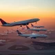 Delta Air Lines expansion strategy with multiple aircraft at major hub airport