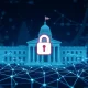 An illustration showing a secure **Digital ID verification** process integrating with decentralized finance (DeFi) smart contracts to enhance security and compliance.