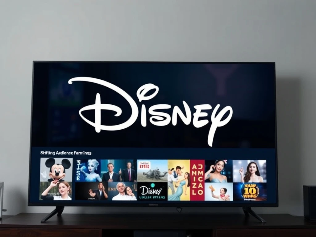 A dynamic visual representing Disney's bold new Disney streaming strategy, illustrating a shift in entertainment consumption.