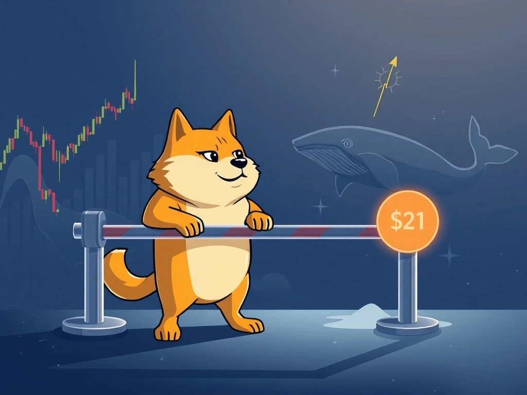 Dogecoin price analysis showing key support levels and whale trading activity impacting market movement