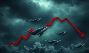 Dogecoin price drop analysis showing whale selling activity and technical indicators