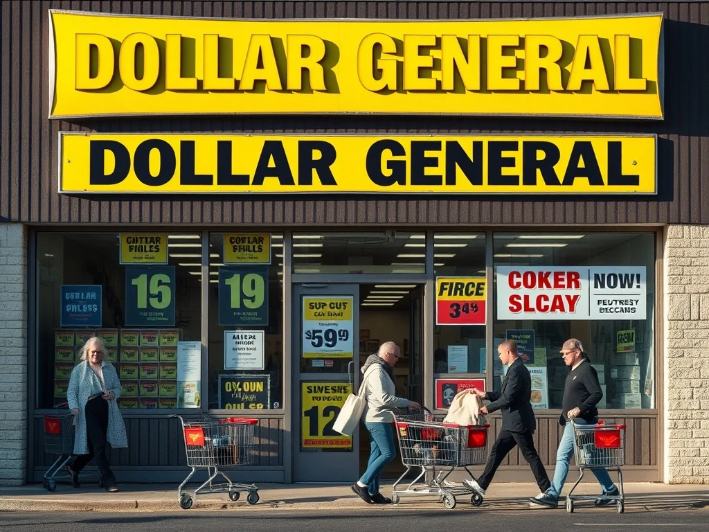 Dollar General value retail store facing economic challenges with shoppers seeking discounts
