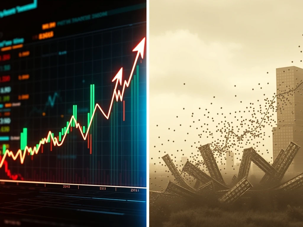 Visualizing the Dot-com Bubble Parallel: A comparison of past tech boom exuberance with current stock market trends, highlighting potential risks.