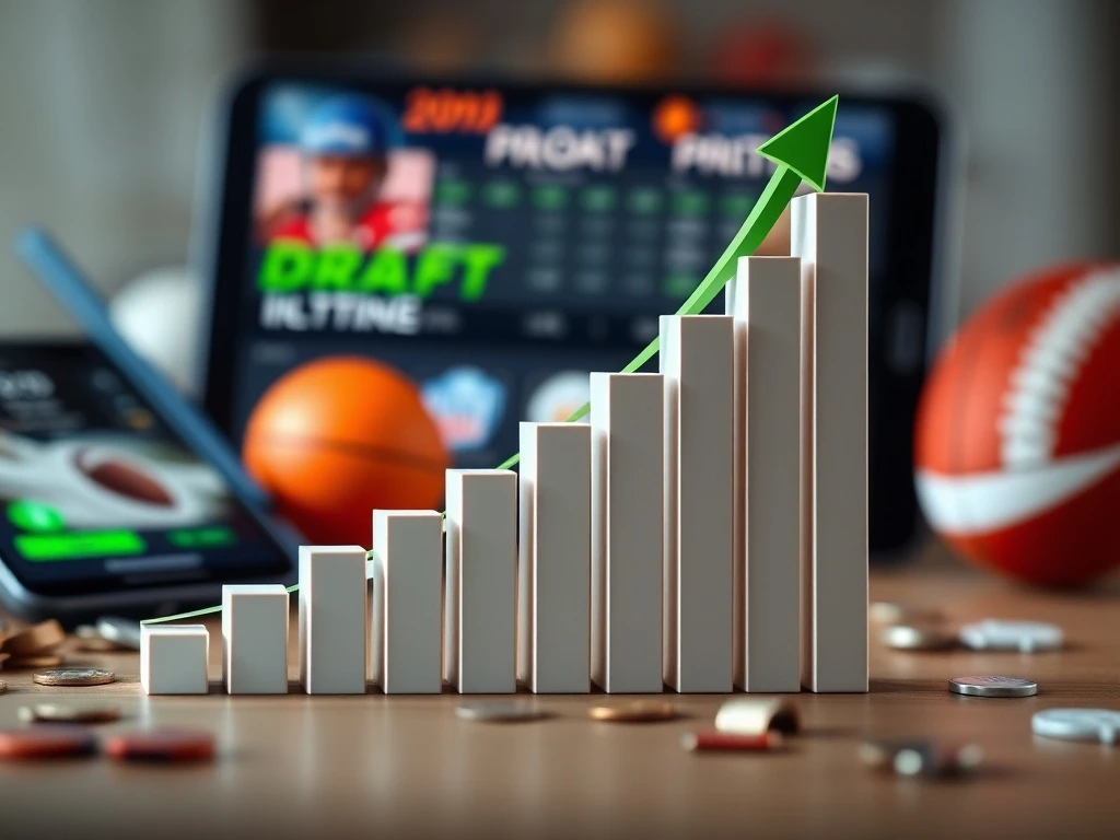 Graph showing significant DraftKings profit growth driven by increased online sports betting activity.