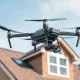 Professional drone roof inspection capturing detailed aerial imagery for accurate damage assessment