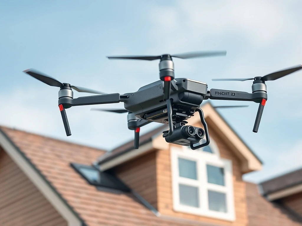 Professional drone roof inspection capturing detailed aerial imagery for accurate damage assessment