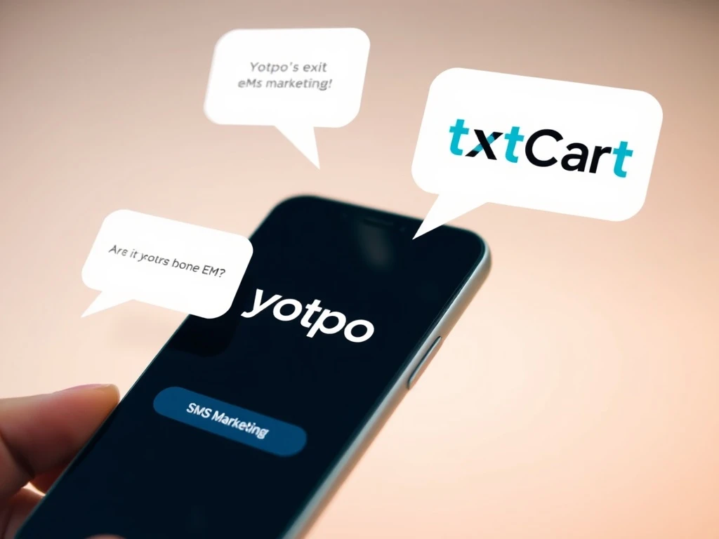 Illustrating the strategic shift in e-commerce SMS marketing, with TxtCart emerging as a vital solution after Yotpo's service discontinuation.