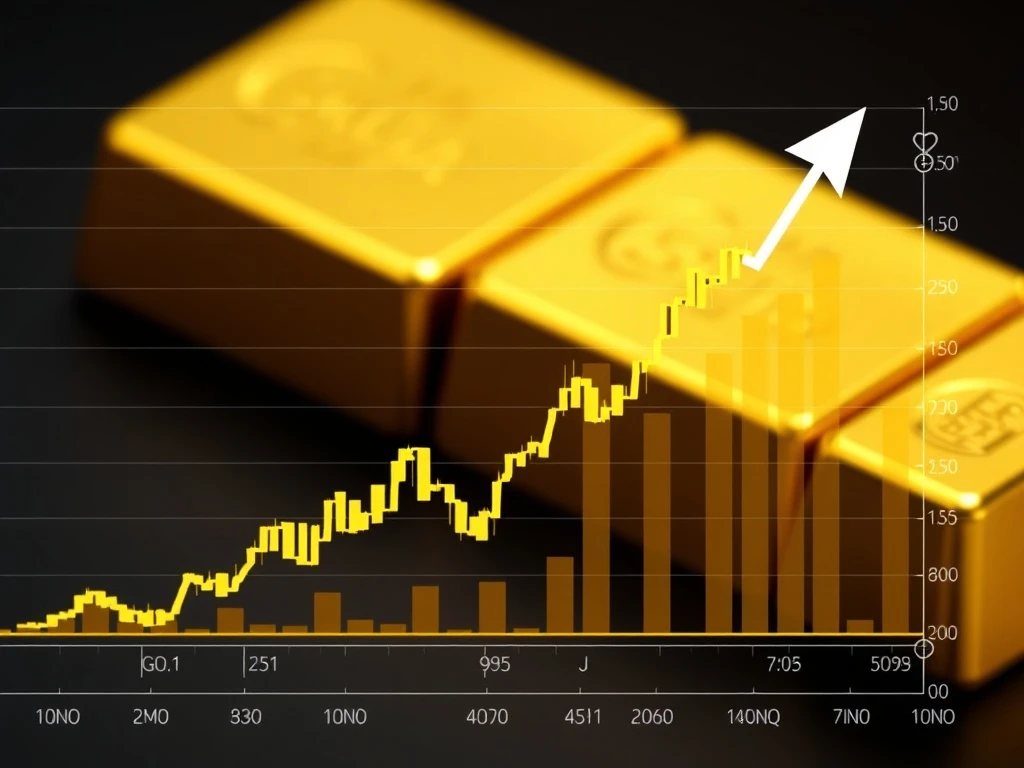 A digital stock chart displaying an upward trend, symbolizing Endeavour Mining's strategic EDVMF share buyback program and its positive impact on investor confidence.