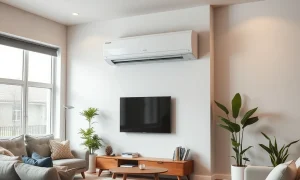 An efficient air conditioning system seamlessly integrated into a home, providing comfort and clean air for occupants.
