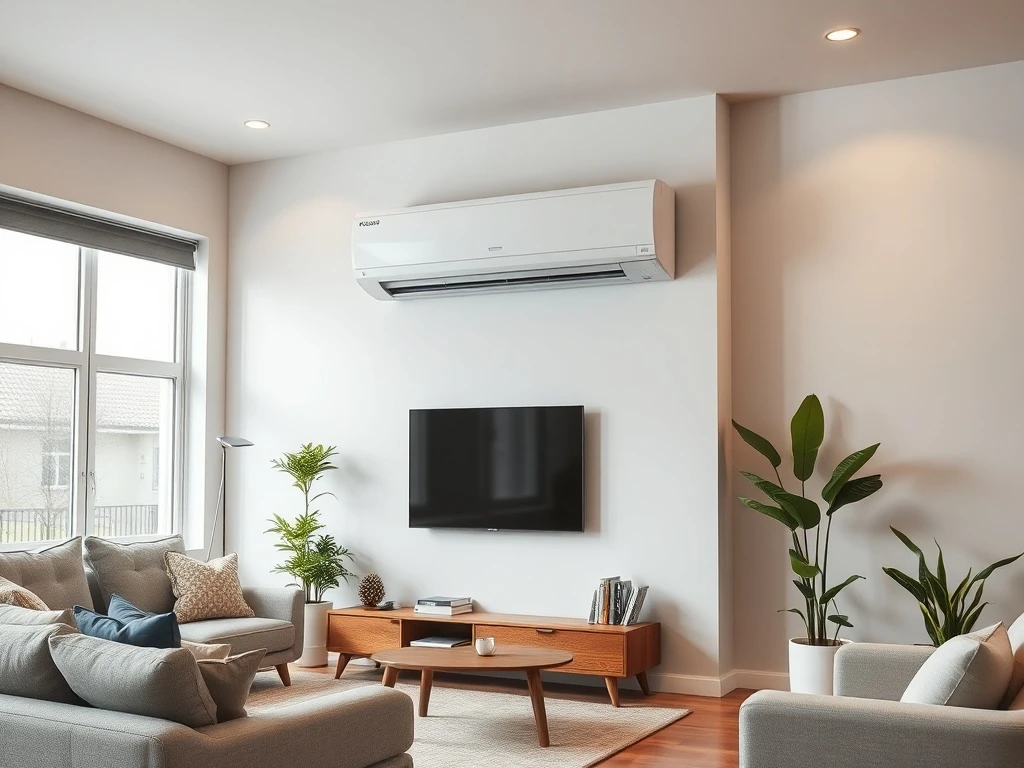 An efficient air conditioning system seamlessly integrated into a home, providing comfort and clean air for occupants.