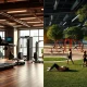 Vue dynamique de divers équipements de fitness intérieur et extérieur, illustrant la polyvalence et la durabilité pour tous les environnements d'entraînement.