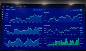 ETF alternatives dashboard showing diversified investment options compared to S&P 500 performance