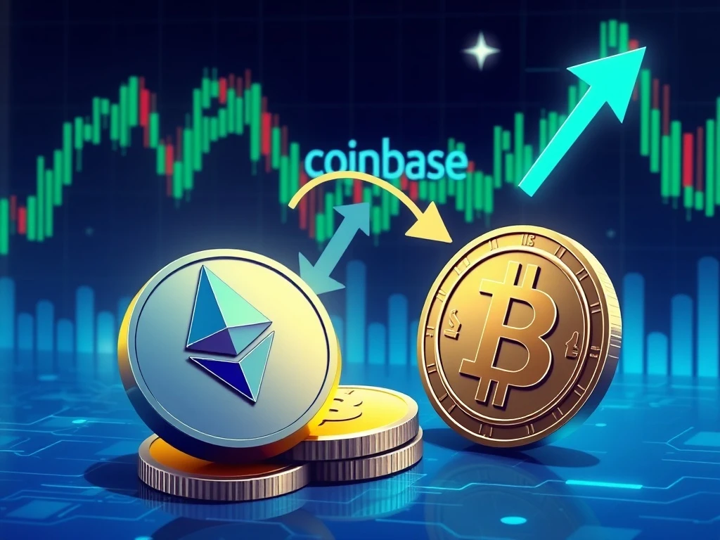 ETH/BTC investor transferring Ethereum to Coinbase Prime platform with transaction visualization