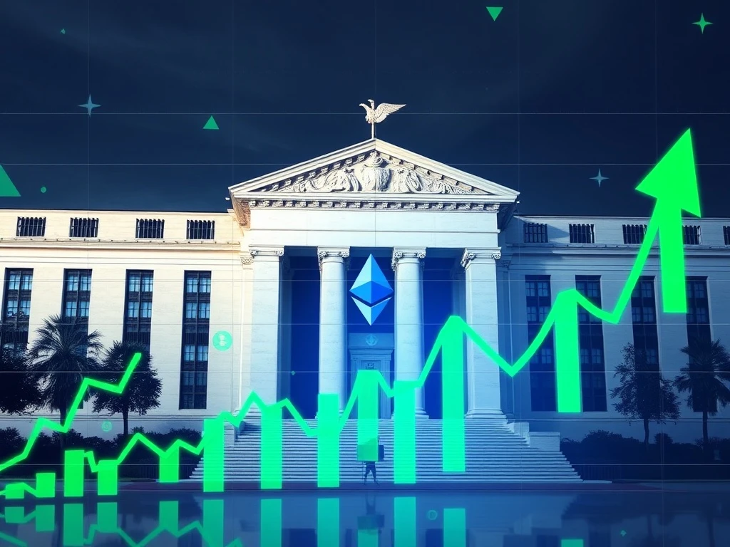 Ether ETF price surge chart after Federal Reserve policy announcement showing bullish momentum