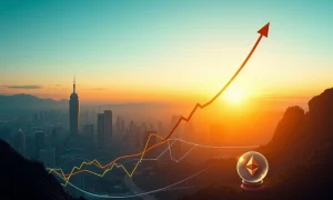 A visual representation of an upward trending Ether price prediction chart, indicating strong market confidence towards the $5,000 mark.