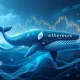 A colossal Ether whale representing significant investment, impacting market charts ahead of crucial US inflation data.