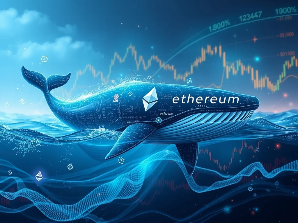 A colossal Ether whale representing significant investment, impacting market charts ahead of crucial US inflation data.