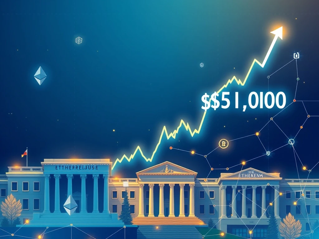 Ethereum $10,000 price target analysis showing institutional adoption and blockchain technology growth