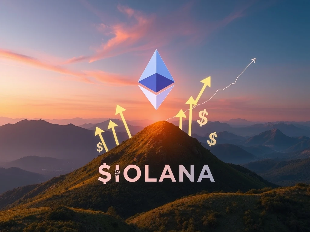 A visual representation of Ethereum's strong capital inflows and market dominance over Solana, highlighting its potential to reach $4,000.