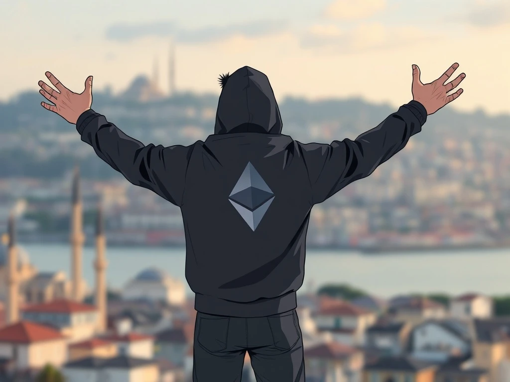 An Ethereum developer stands freely, symbolizing release and the ongoing fight for crypto privacy.