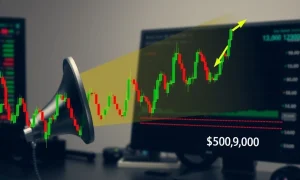 Ethereum megaphone pattern chart showing bullish breakout toward $10,000 price target