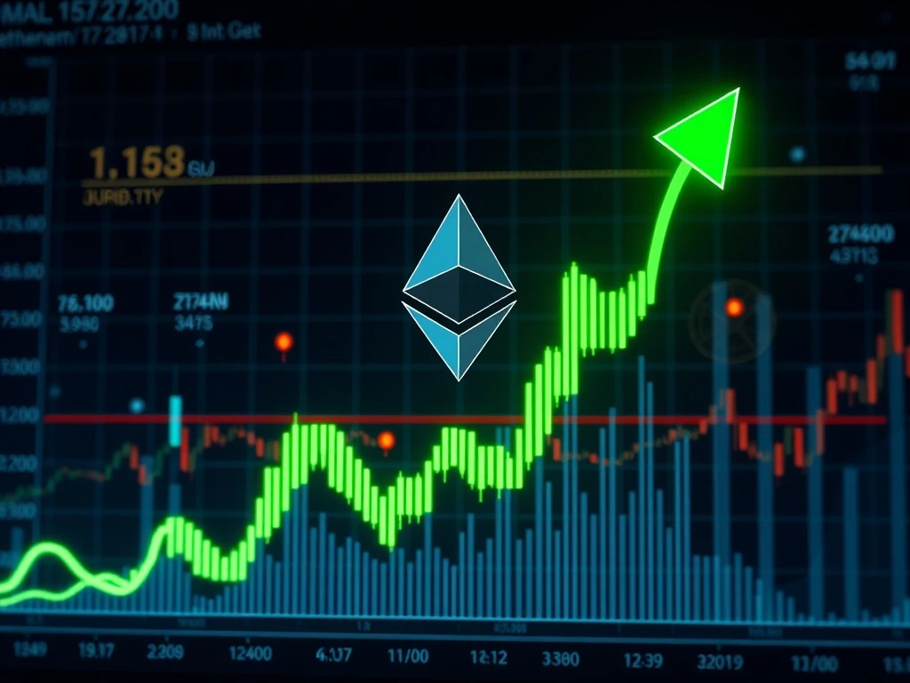 Ethereum price analysis chart showing bullish breakout pattern and upward trajectory