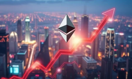 A vibrant chart showing Ethereum price surging, indicating strong market performance and investor confidence in Ethereum price.
