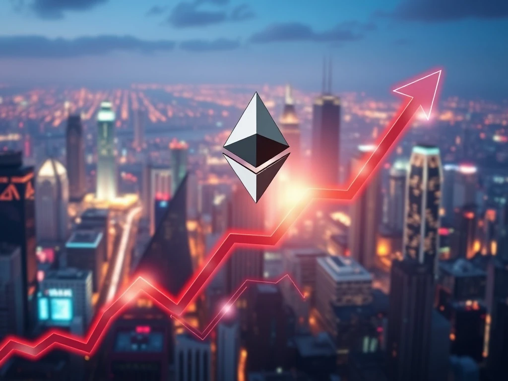 A vibrant chart showing Ethereum price surging, indicating strong market performance and investor confidence in Ethereum price.