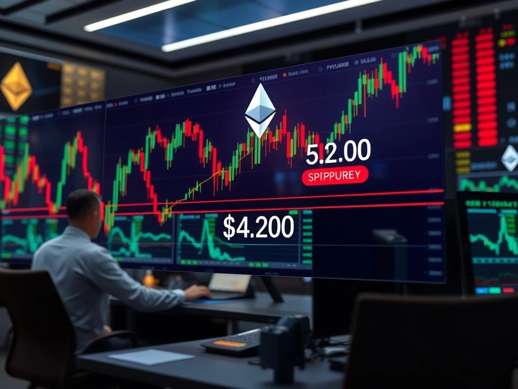 Ethereum price analysis showing critical $4200 support level determining market direction