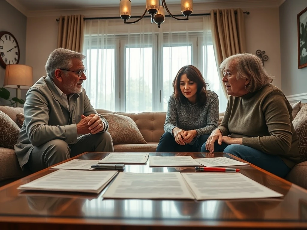Family inheritance dispute over property ownership and financial rights