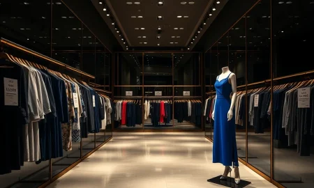 Luxury fashion brand filing Chapter 7 bankruptcy with empty boutique and closed signs