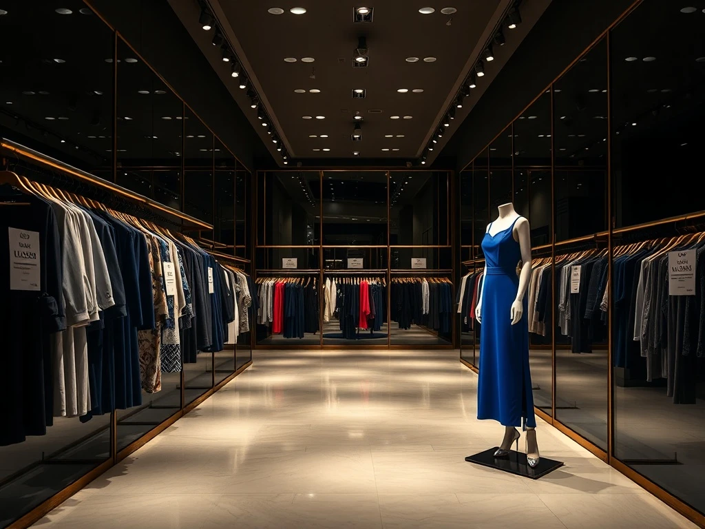 Luxury fashion brand filing Chapter 7 bankruptcy with empty boutique and closed signs