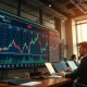 Professional investor analyzing fear index volatility charts showing strategic opportunity