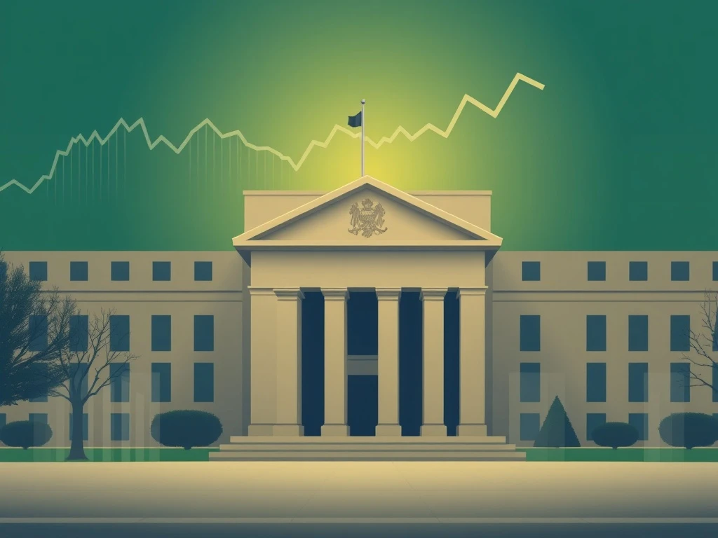 Visualizing the potential economic impact of a Federal Reserve interest rate adjustment, highlighting the possibility of a Fed Rate Cut.