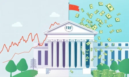 Federal Reserve rate cuts stimulating strong economy with stock market growth visualization