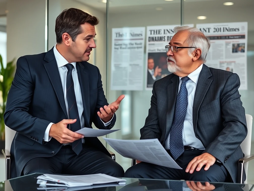 Financial adviser discussing investment strategies while political influences potentially affect financial decisions