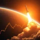 A rocket launching, representing the **Firefly Aerospace IPO** and growing investor interest in space exploration.