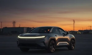 Fisker bankruptcy aftermath showing abandoned electric vehicles in industrial setting